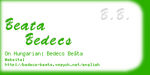 beata bedecs business card