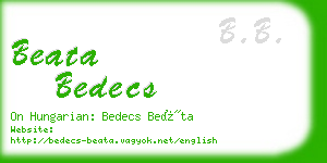 beata bedecs business card